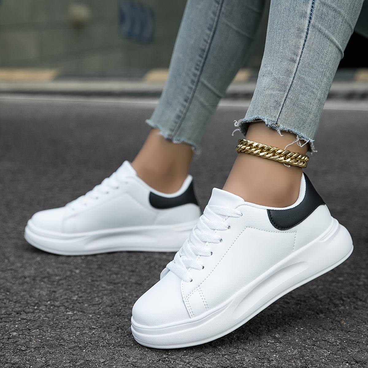Layla - Sneaker in Pelle Bianca Donna per Stile Quotidiano