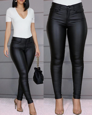 Dina – Pantaloni in pelle stretch