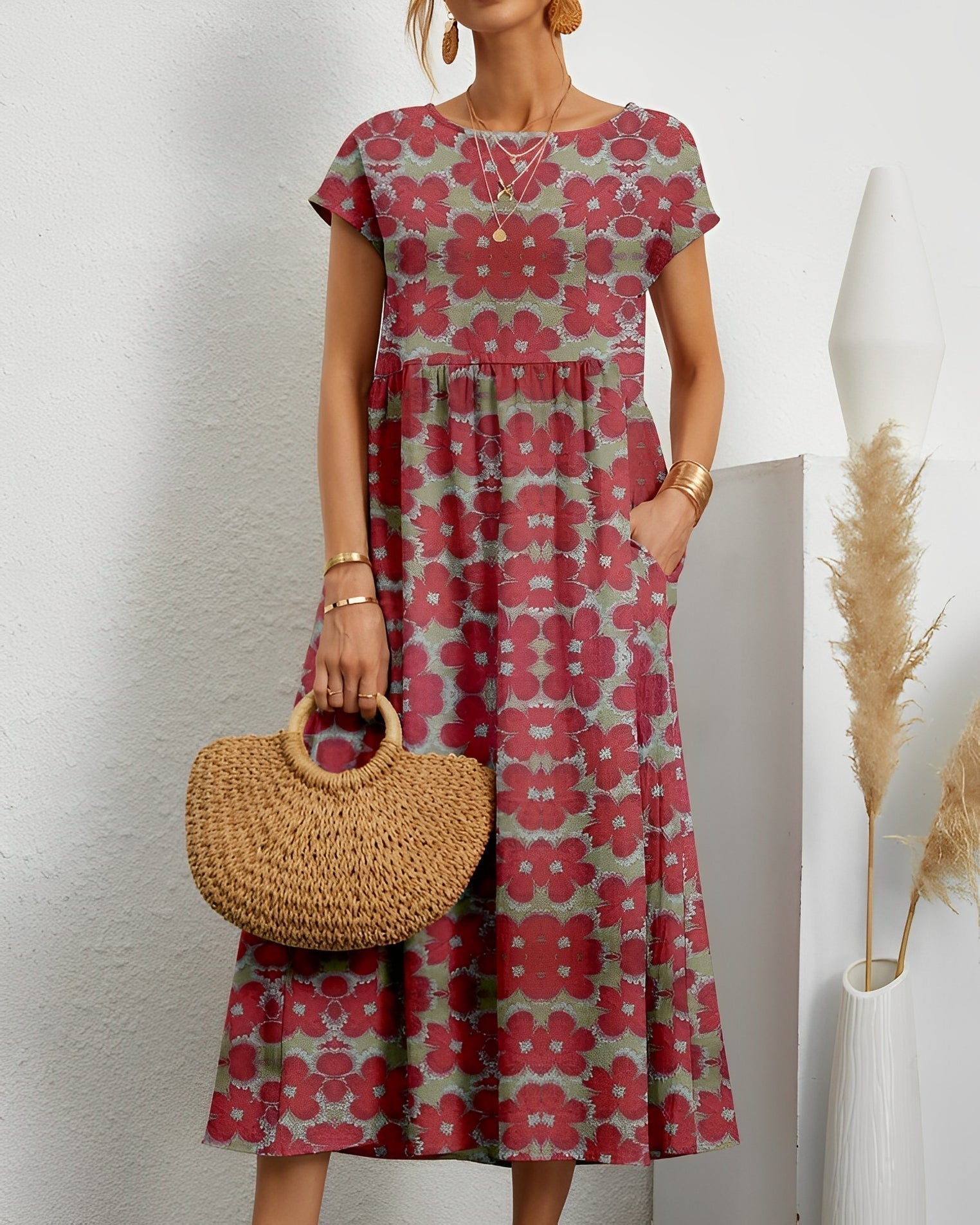 Merla - Abito midi elegante da donna con tasche