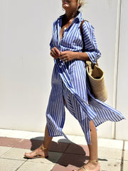 Merilyn - Comodo abito camicia a righe per donne