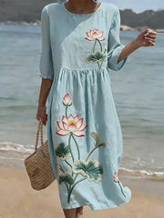 Alina | Vestito Midi Lotus Flow