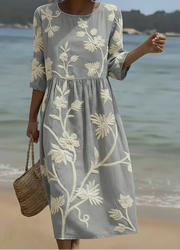 Sorelle | Abito Midi Floreale Texturizzato