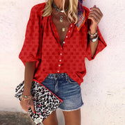 Isabella - Top Fiorito con Bottoni Vintage