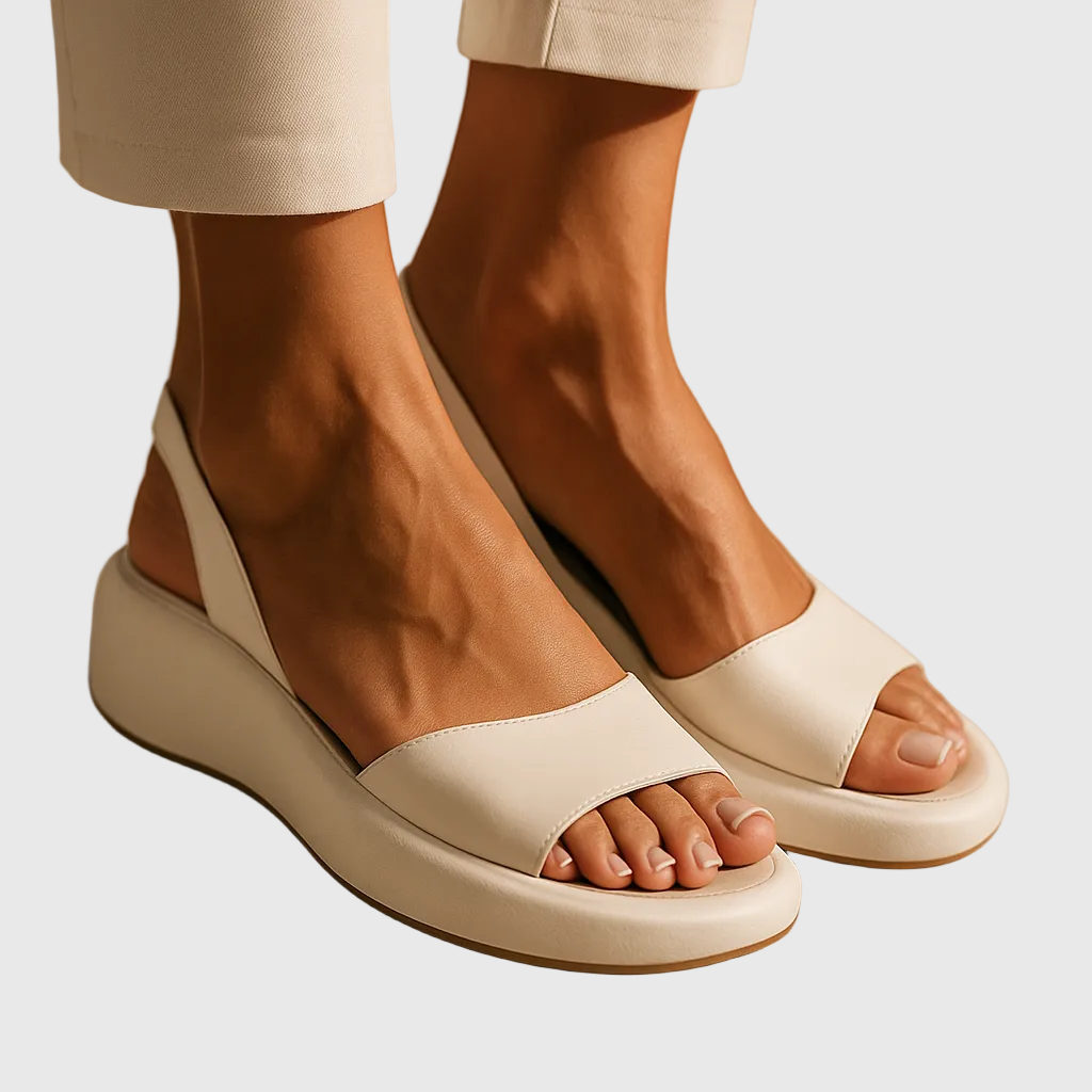Bellucio™ | Sandali in Avorio con Punta Scoperta e Antiscivolo