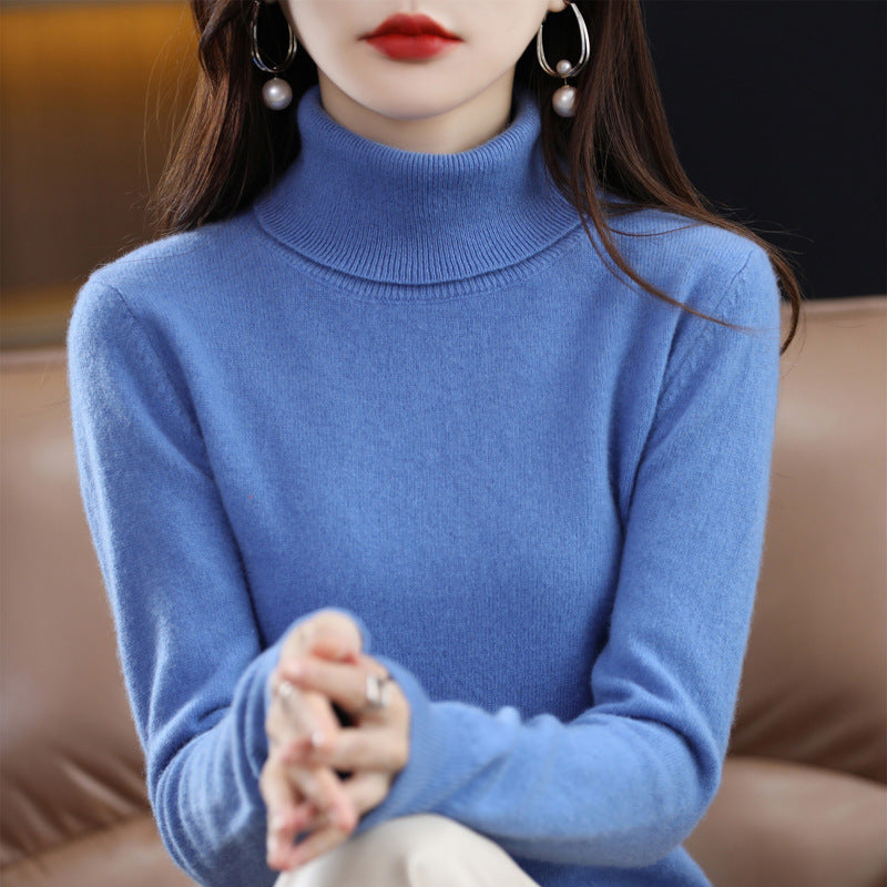 Veronica - Maglione Dolcevita casual con colletto a revers per donne