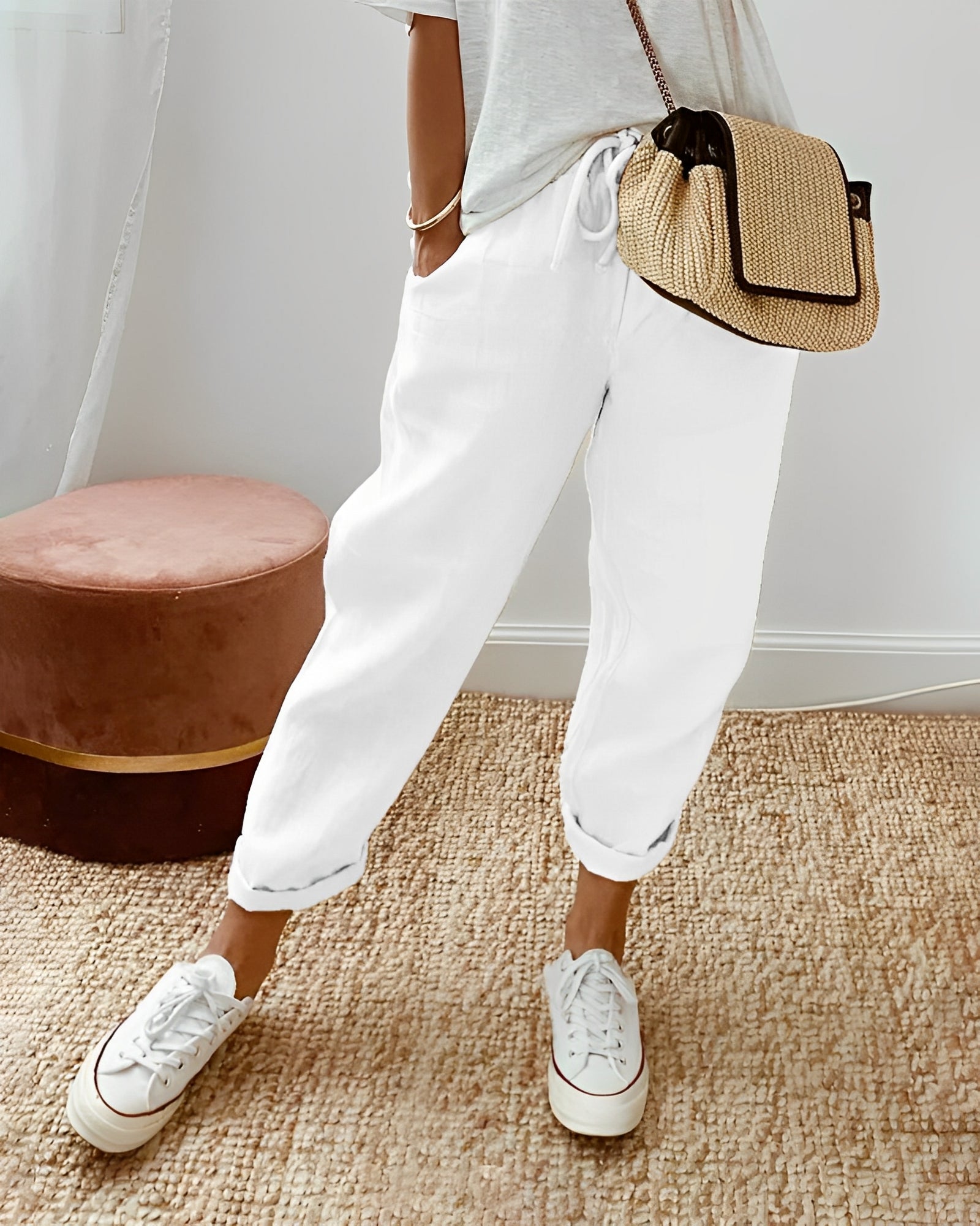 Sherie - Casual, morbidi pantaloni di lino per donne