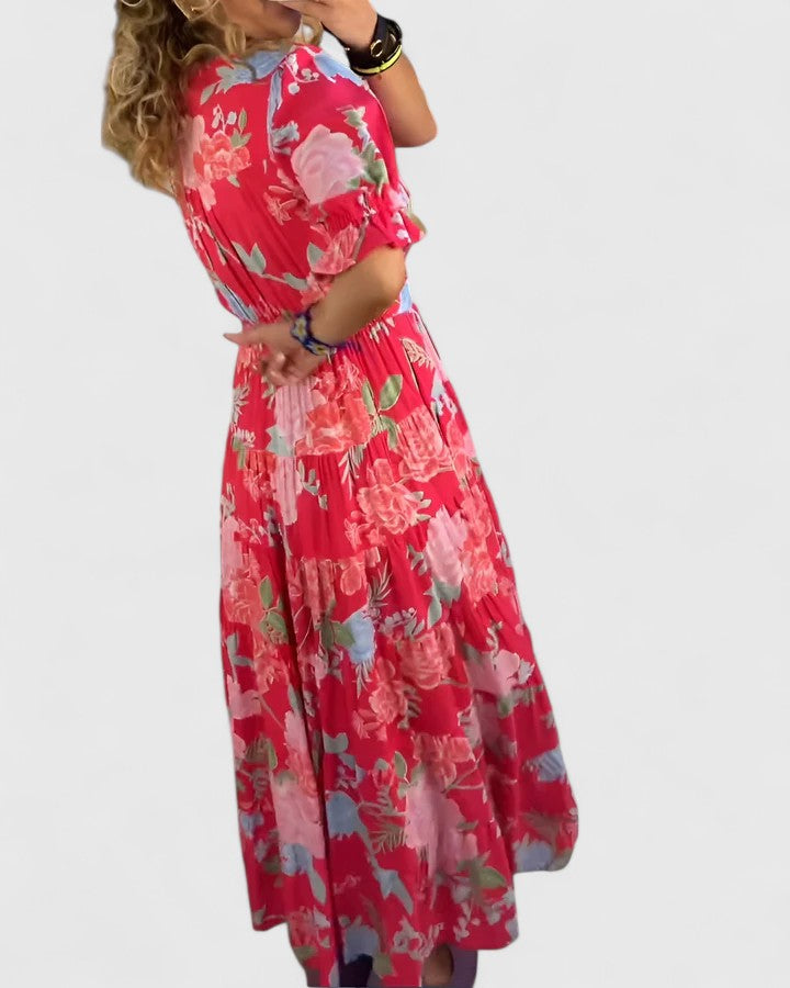 Bellucio™ |  Vestito floreale con scollo a V