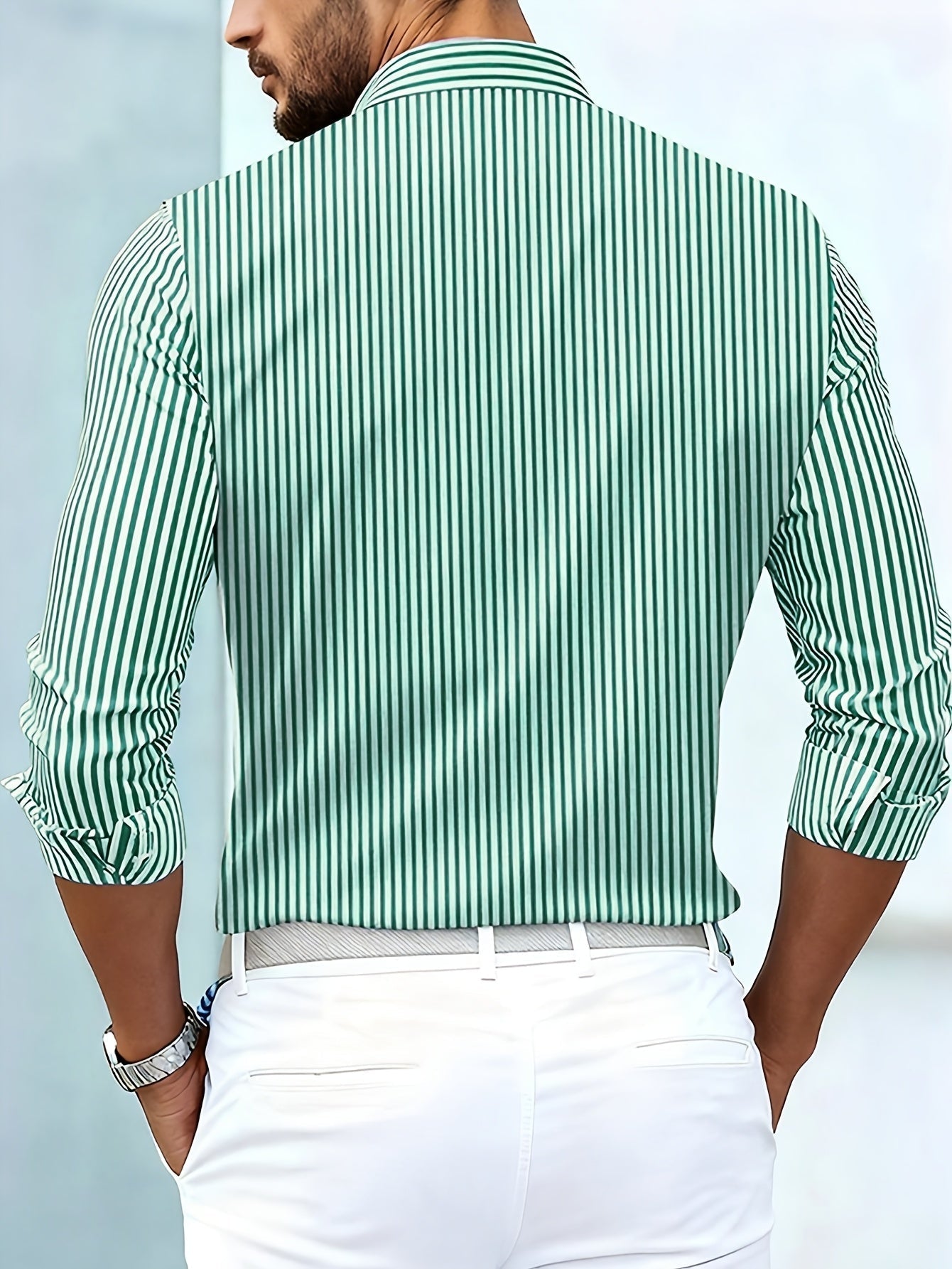 Bellucio™ | Camicia da uomo a righe vintage a maniche lunghe