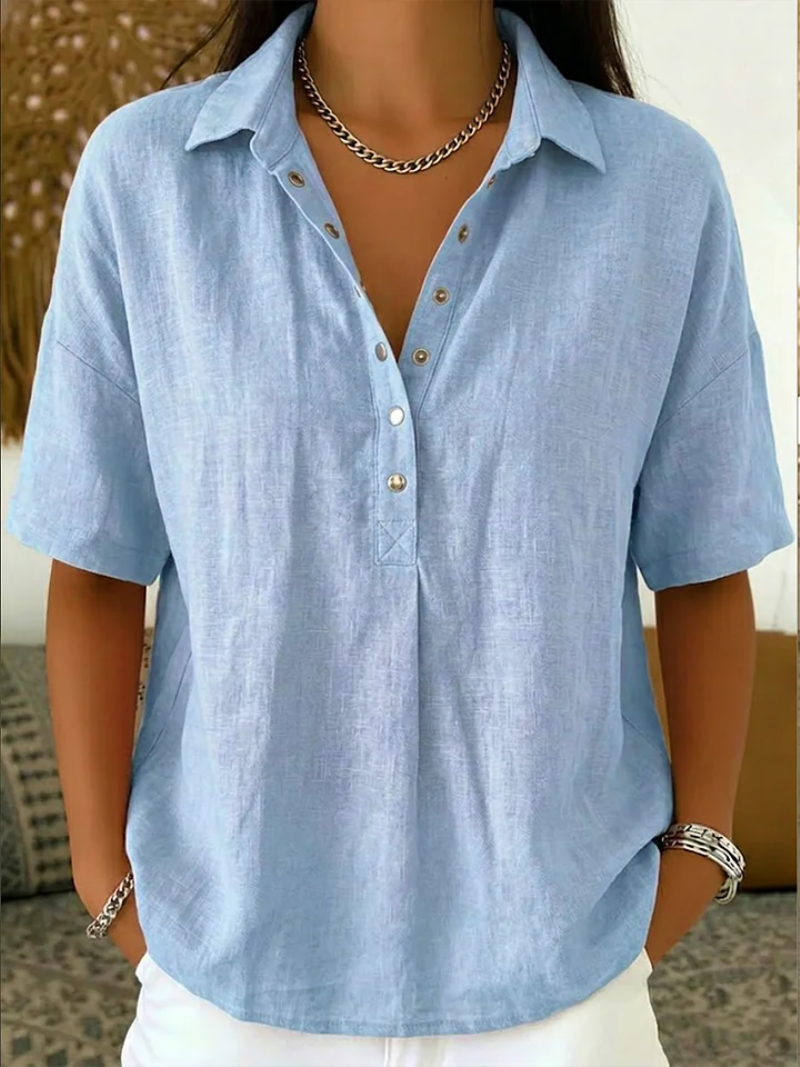 Bellucio™ | Blusa con colletto e dettaglio dei bottoni (PER UN PERIODO LIMITATO 1+1 GRATIS!)