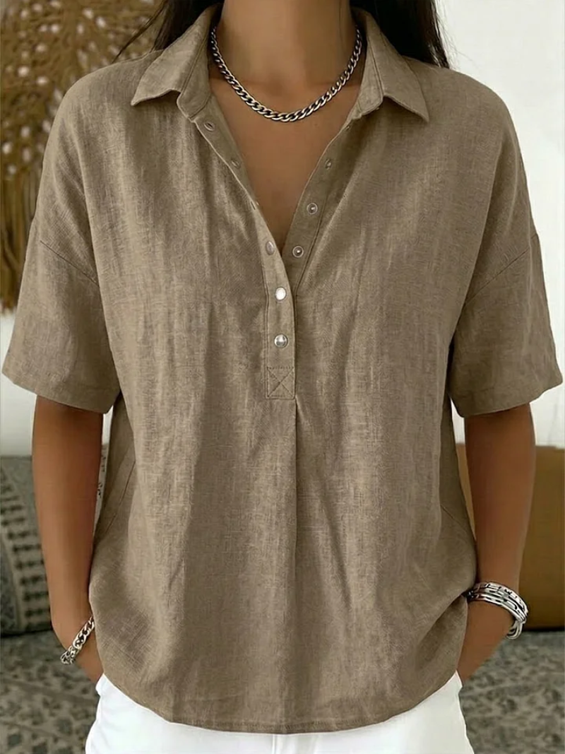 Bellucio™ | Blusa con colletto e dettaglio dei bottoni (PER UN PERIODO LIMITATO 1+1 GRATIS!)
