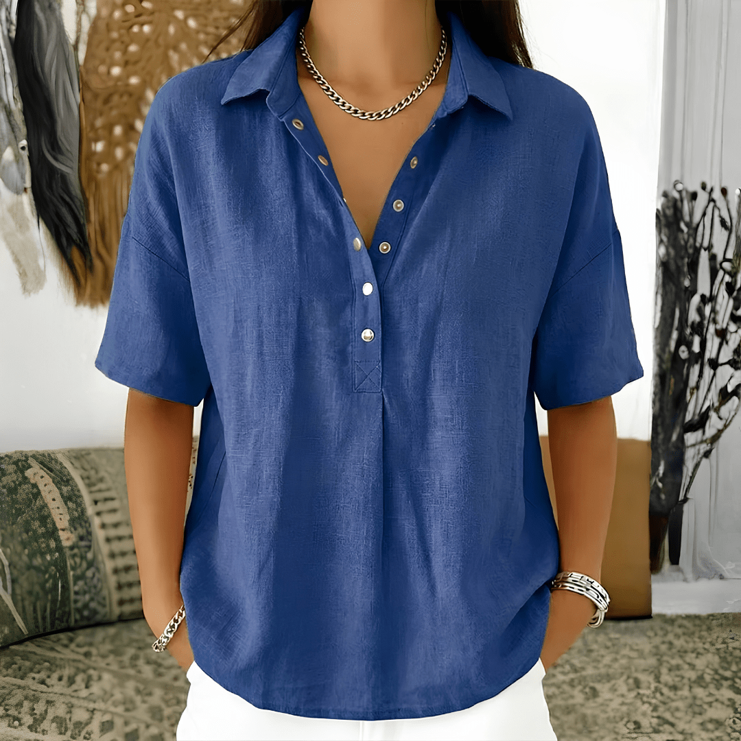 Bellucio™ | Blusa con colletto  1+1 GRATIS