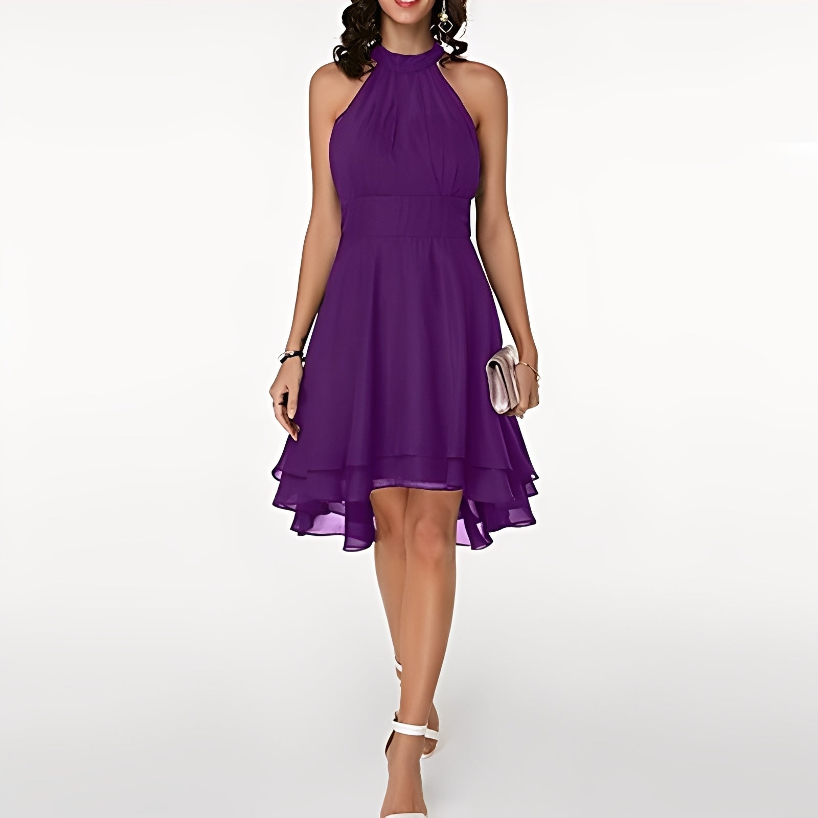 Melissa - Abito in chiffon con volant giocosi per donne