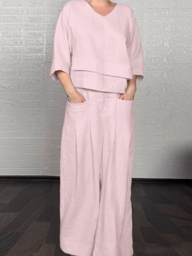 Renaya | Completo casual in cotone e lino