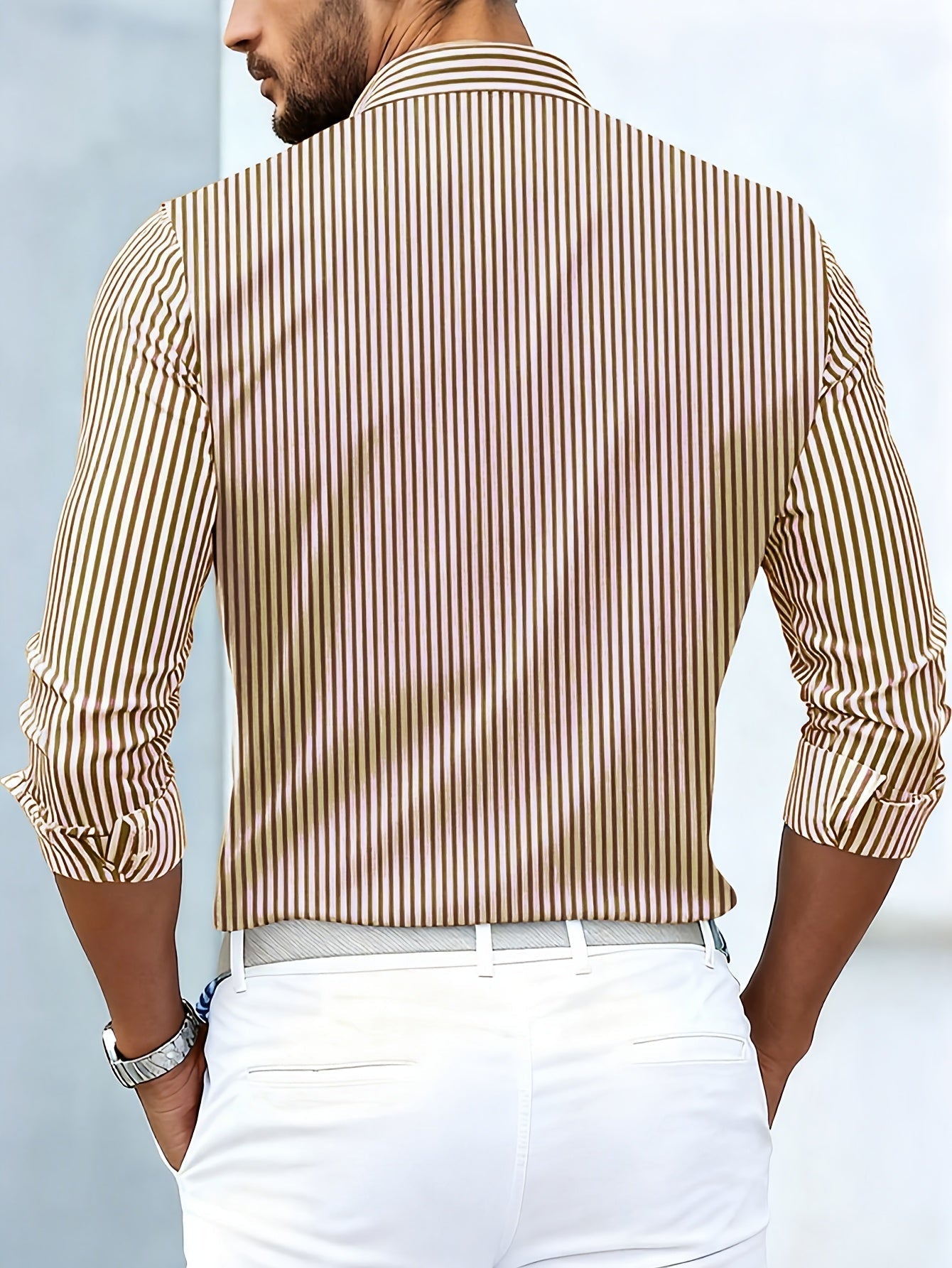 Bellucio™ | Camicia da uomo a righe vintage a maniche lunghe
