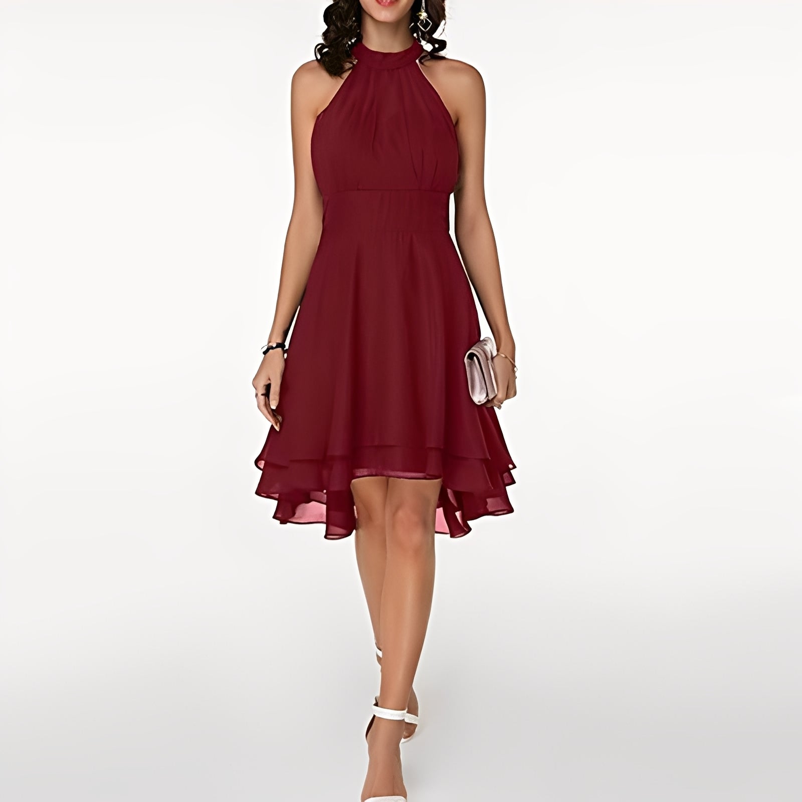 Melissa - Abito in chiffon con volant giocosi per donne
