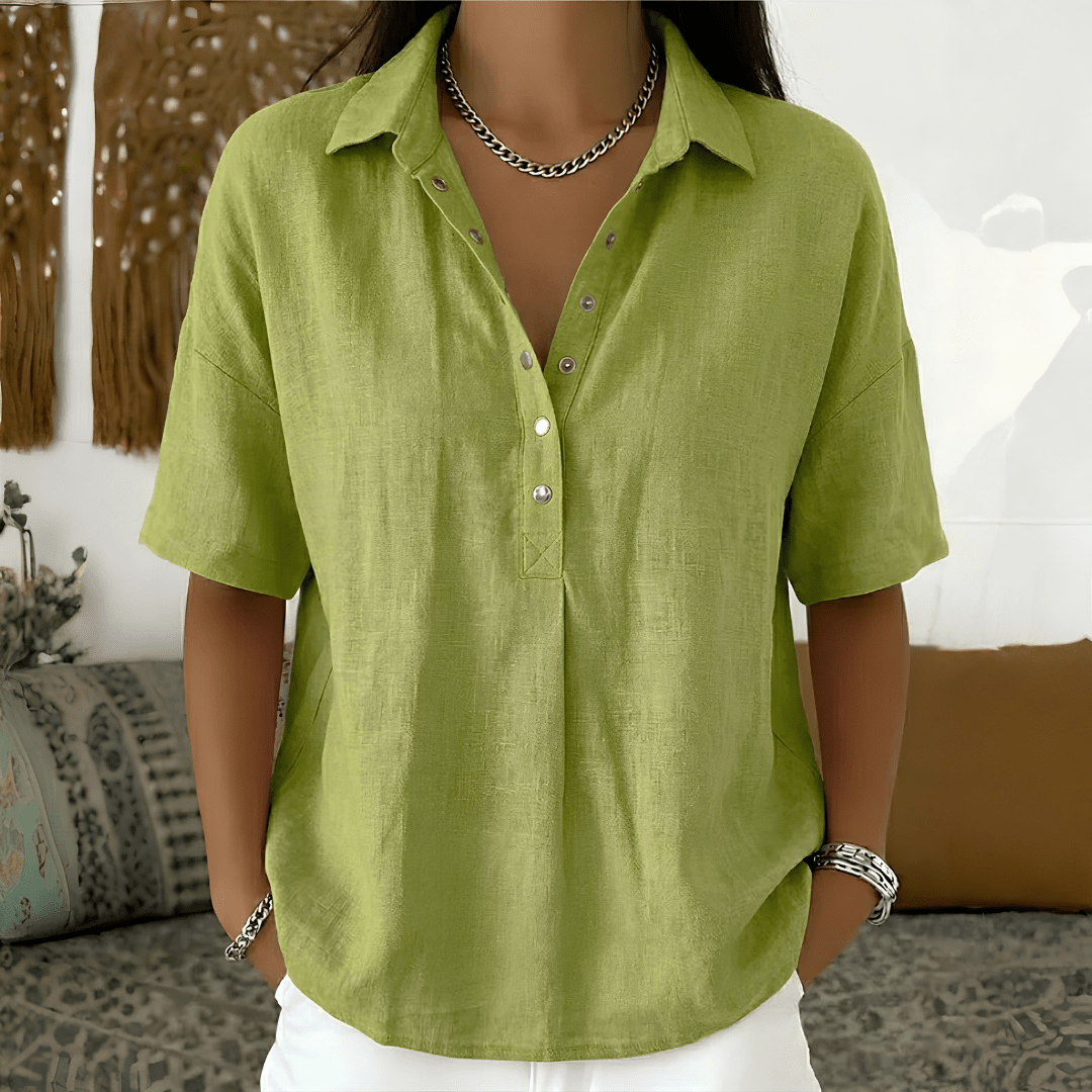 Bellucio™ | Blusa con colletto  1+1 GRATIS
