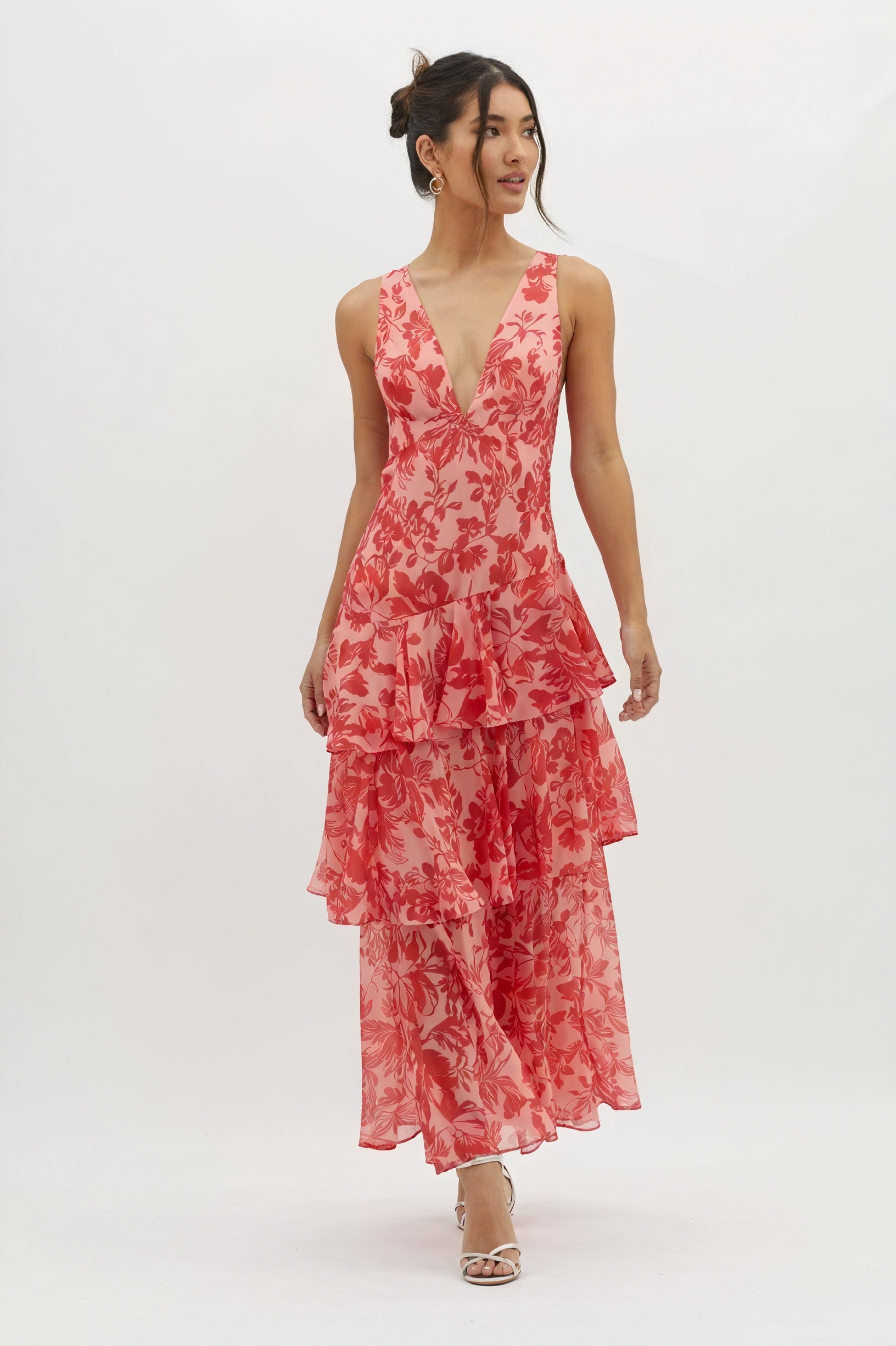 Bellucio™ | Vestito con Stampa Floreale e Scollatura Profonda