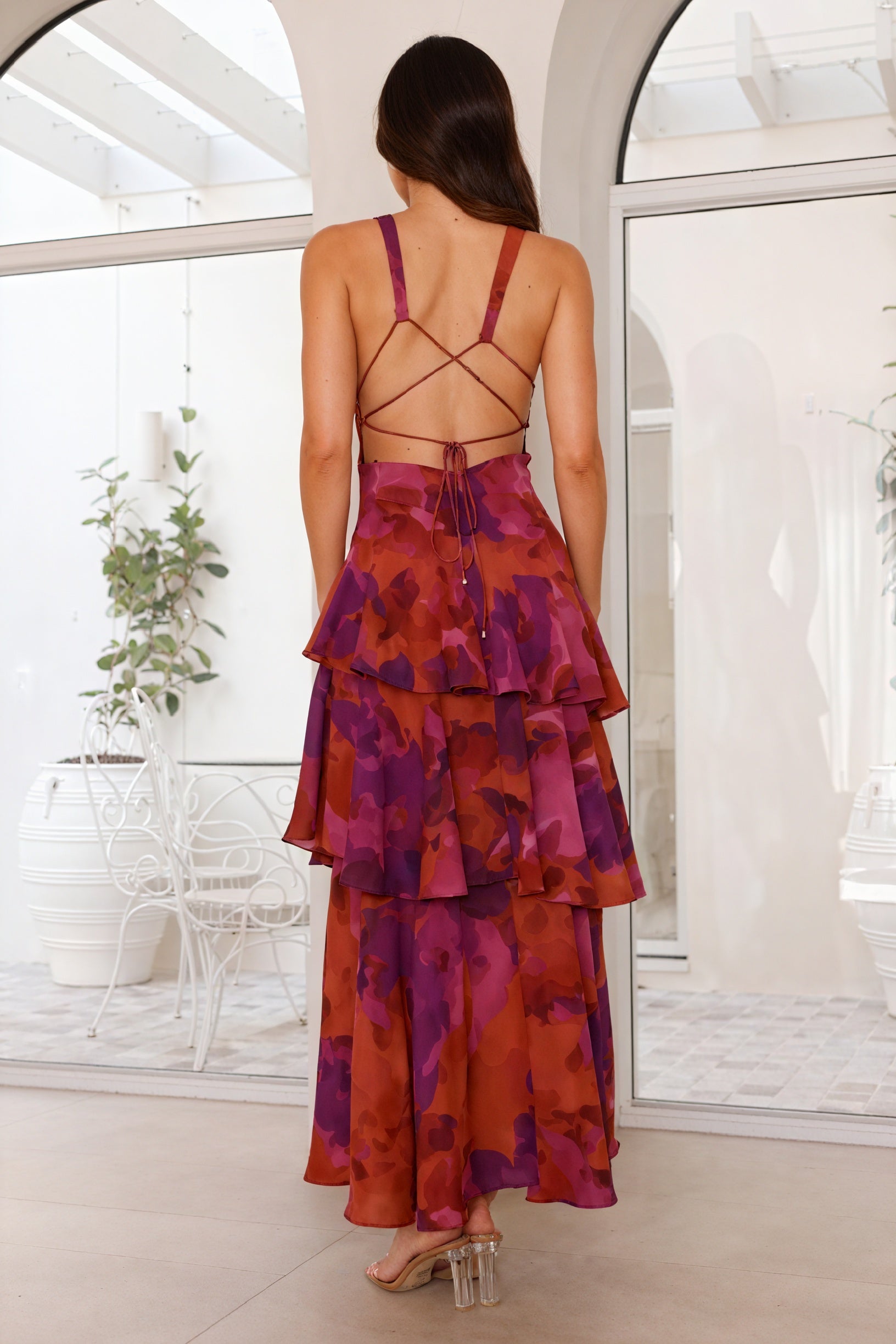 Bellucio™ | Vestito con Stampa Floreale e Scollatura Profonda
