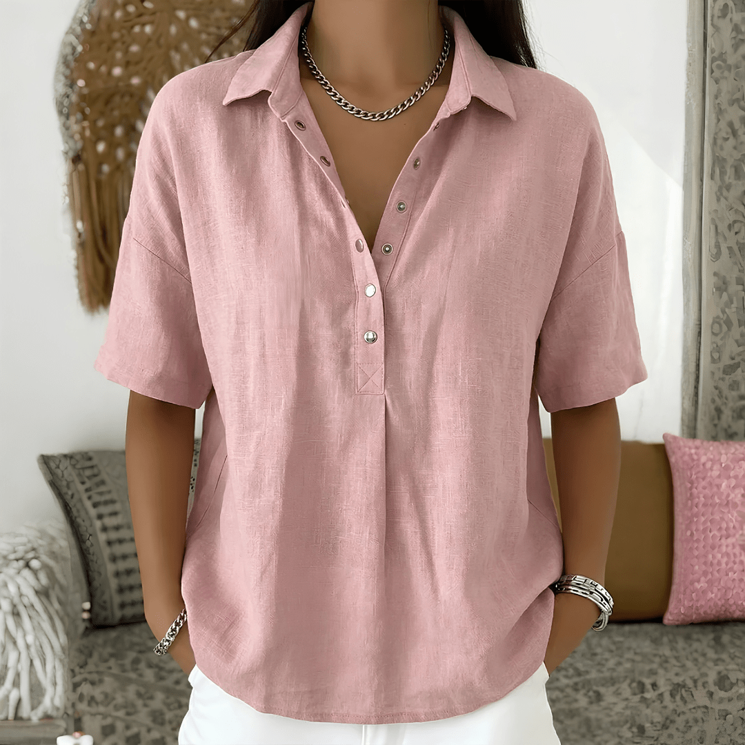 Bellucio™ | Blusa con colletto  1+1 GRATIS