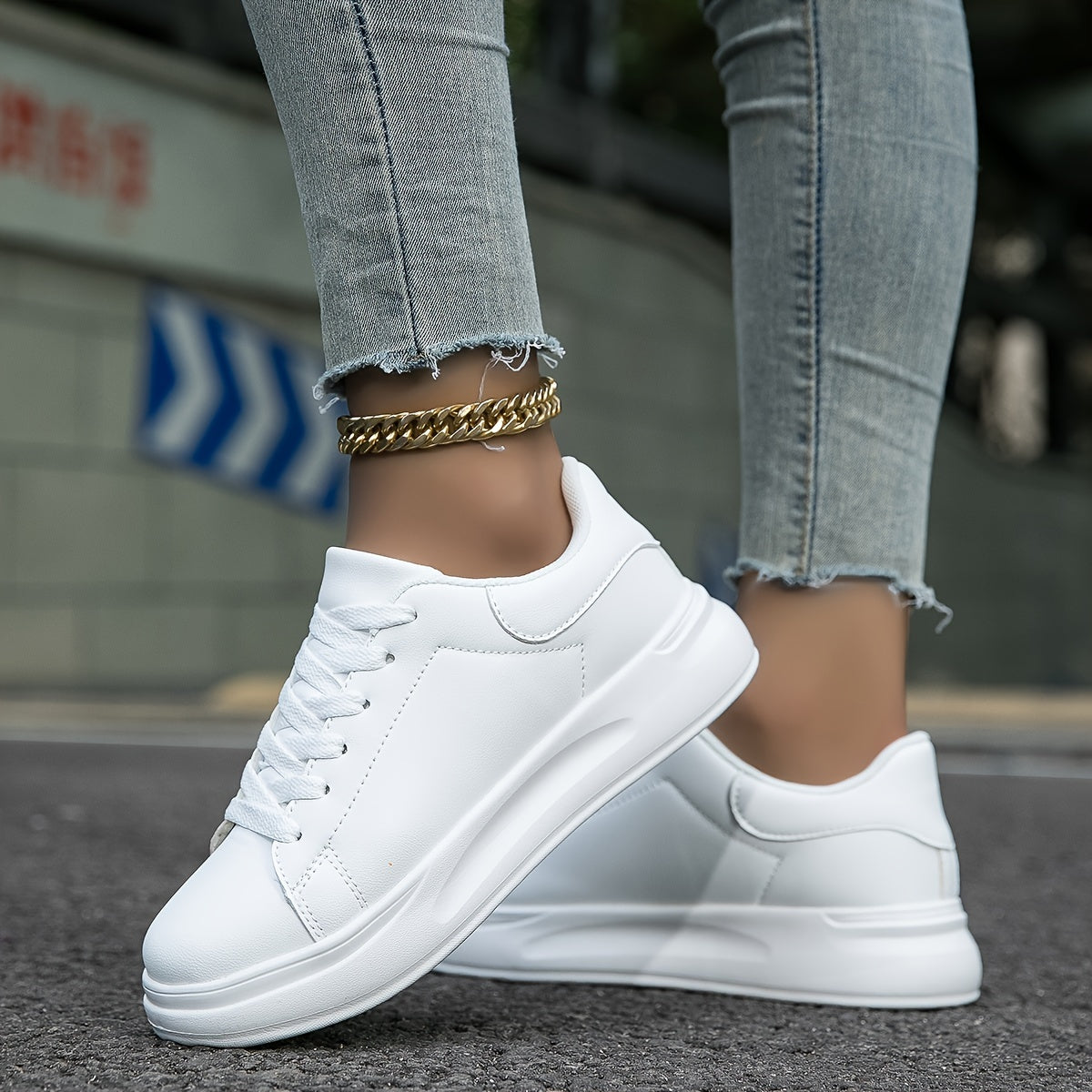 Layla - Sneaker in Pelle Bianca Donna per Stile Quotidiano
