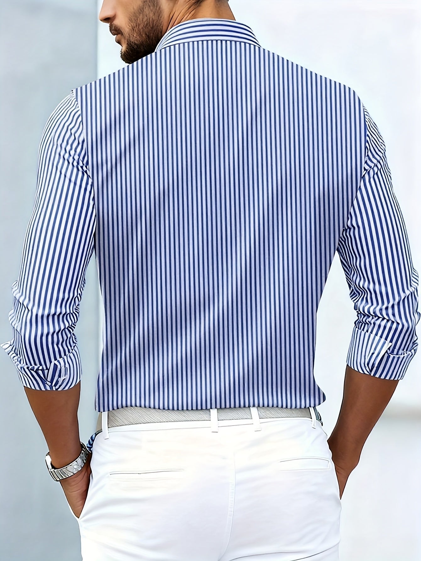 Bellucio™ | Camicia da uomo a righe vintage a maniche lunghe
