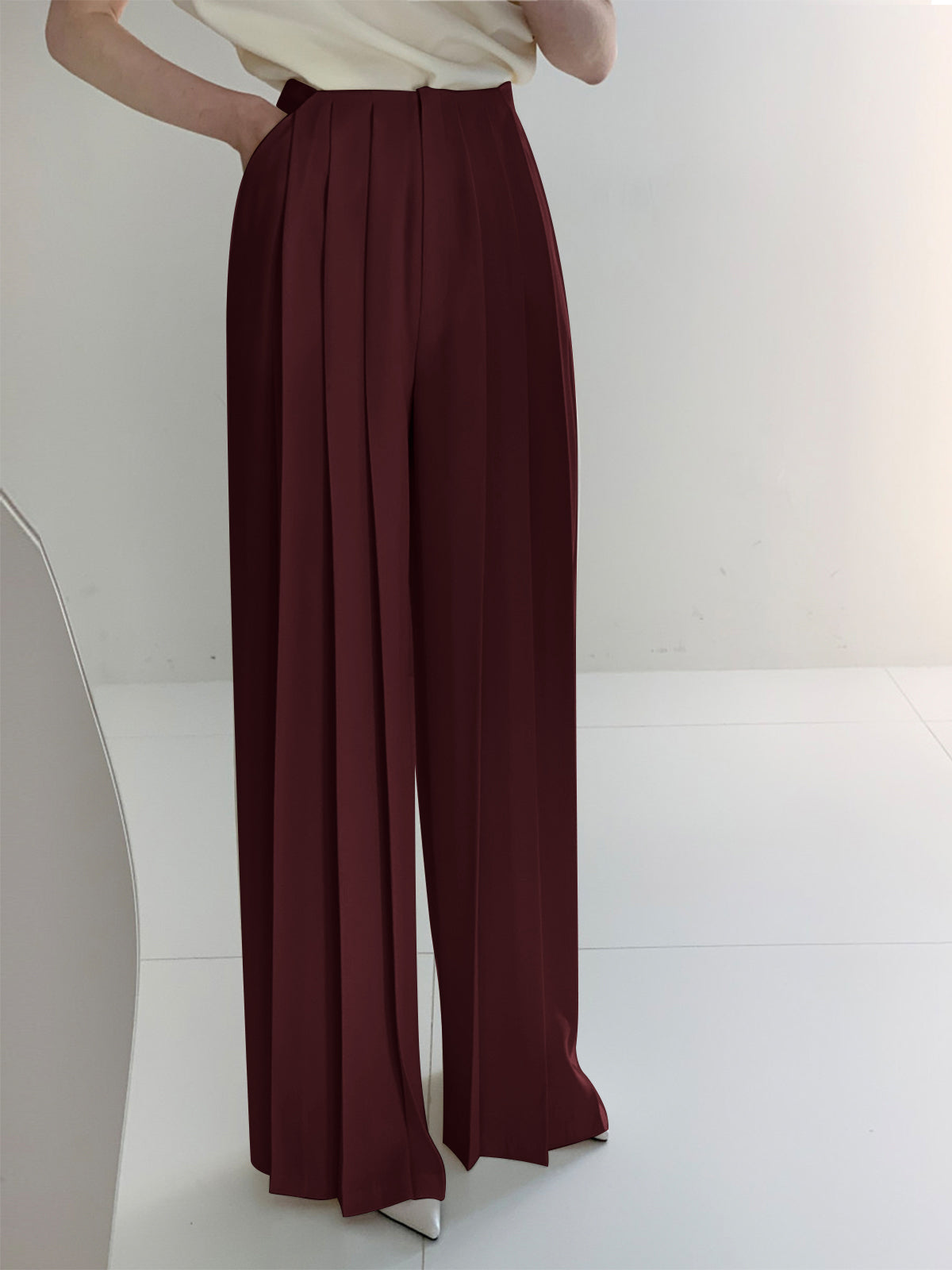 Marlene – Pantaloni Plissettati in Alta Vita
