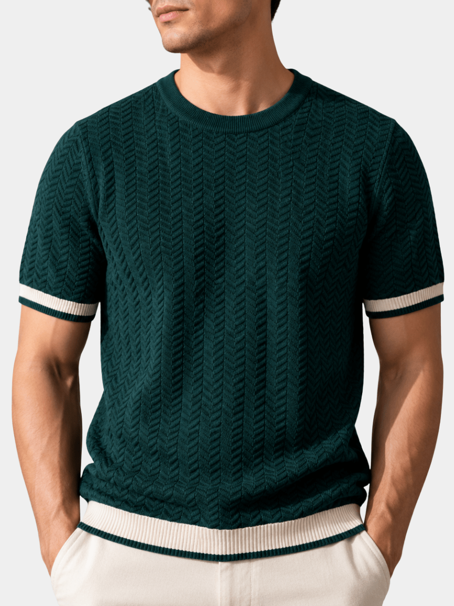 BELLUCIO™ | T-SHIRT IN MAGLIA TEXTURIZZATA PER UOMINI
