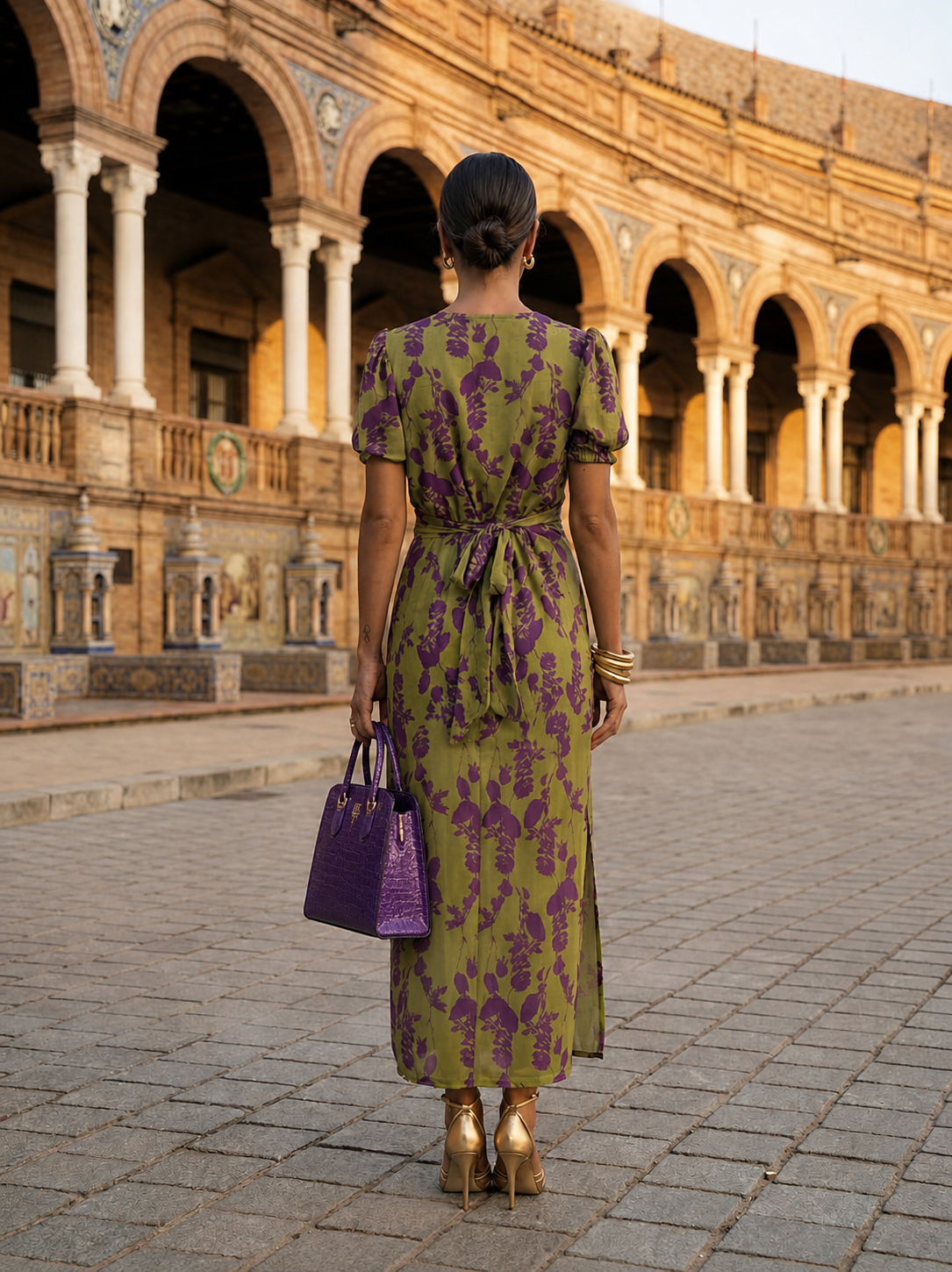 Bellucio™ | Abito Maxi Floreale con Drappeggio Fluido