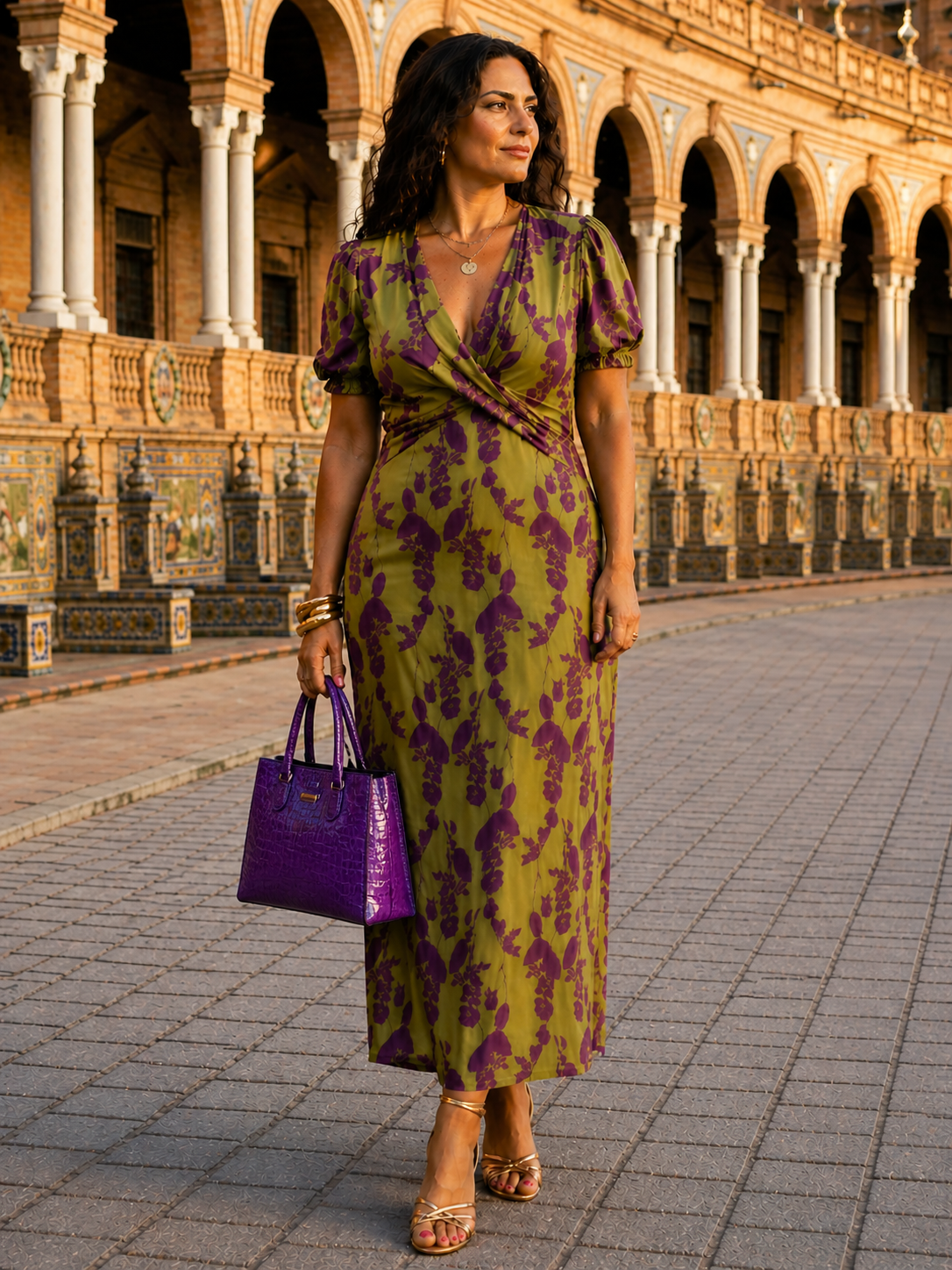 Bellucio™ | Abito Maxi Floreale con Drappeggio Fluido