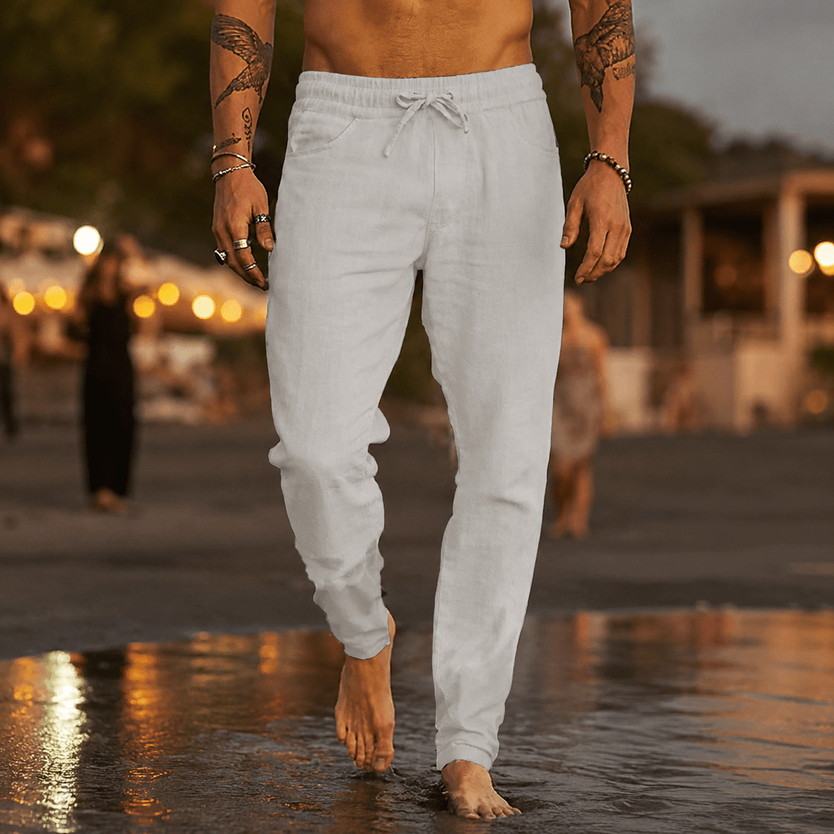 Bellucio™ | Mateo Pantaloni da Spiaggia in Lino