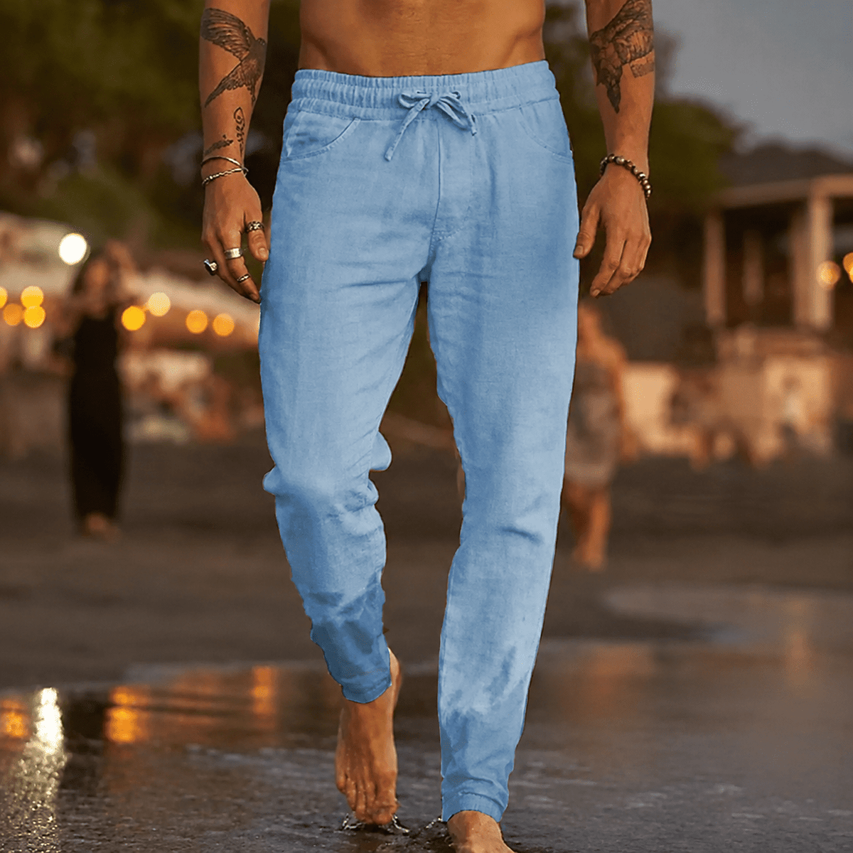 Bellucio™ | Mateo Pantaloni da Spiaggia in Lino