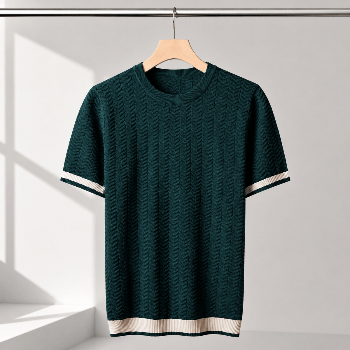 BELLUCIO™ | T-SHIRT IN MAGLIA TEXTURIZZATA PER UOMINI