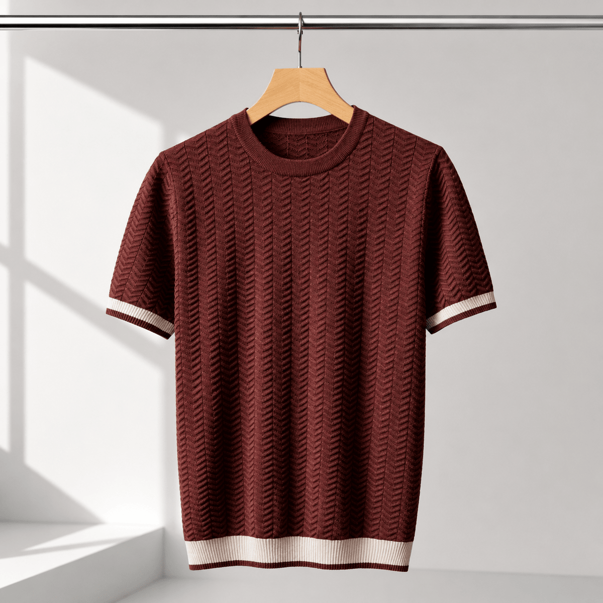 BELLUCIO™ | T-SHIRT IN MAGLIA TEXTURIZZATA PER UOMINI