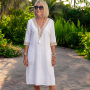 Bellucio™ | Elegante vestito a maniche medie con scollo a V