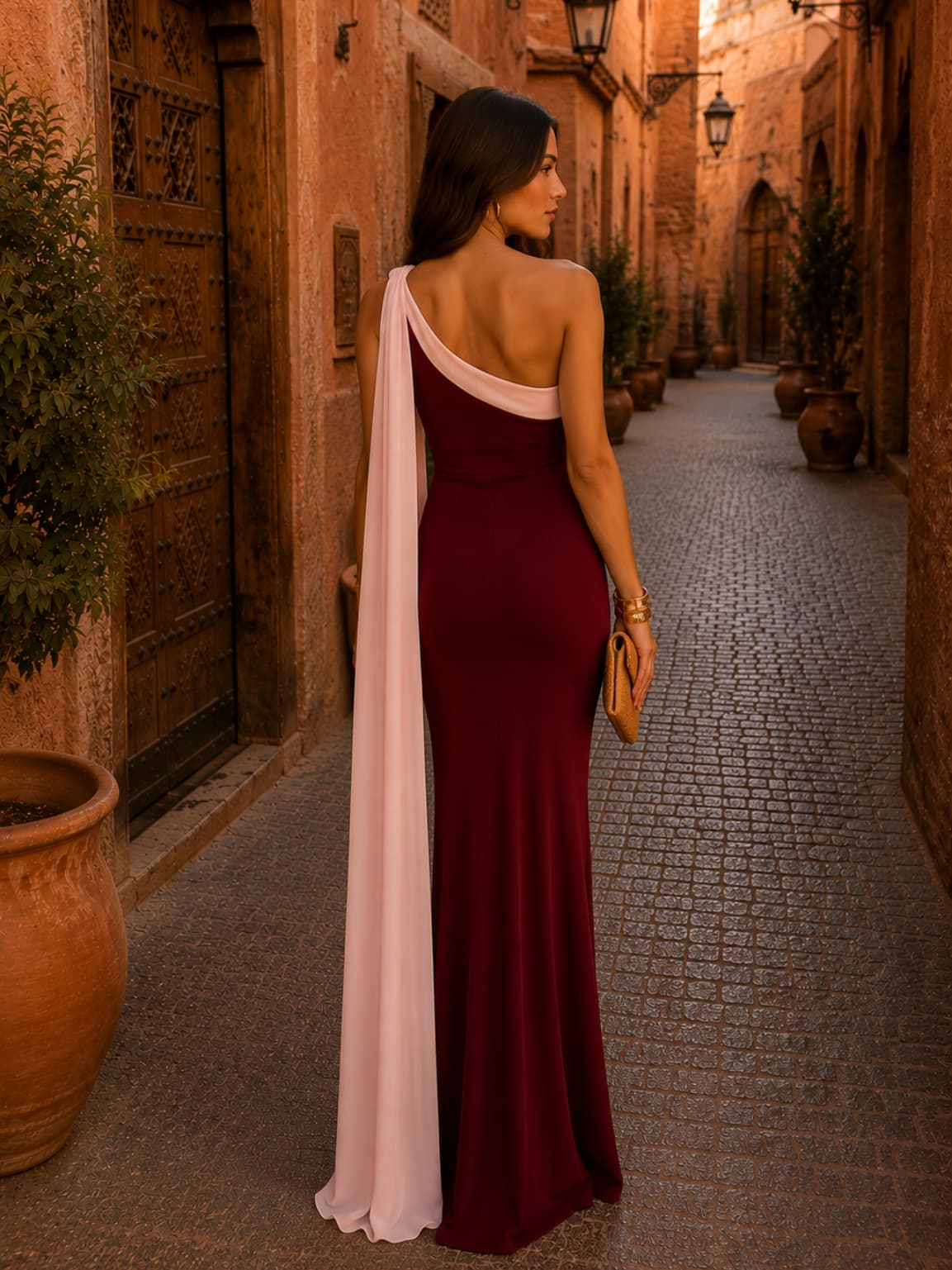 Bellucio™ | Vestito Vivian in Bordeaux