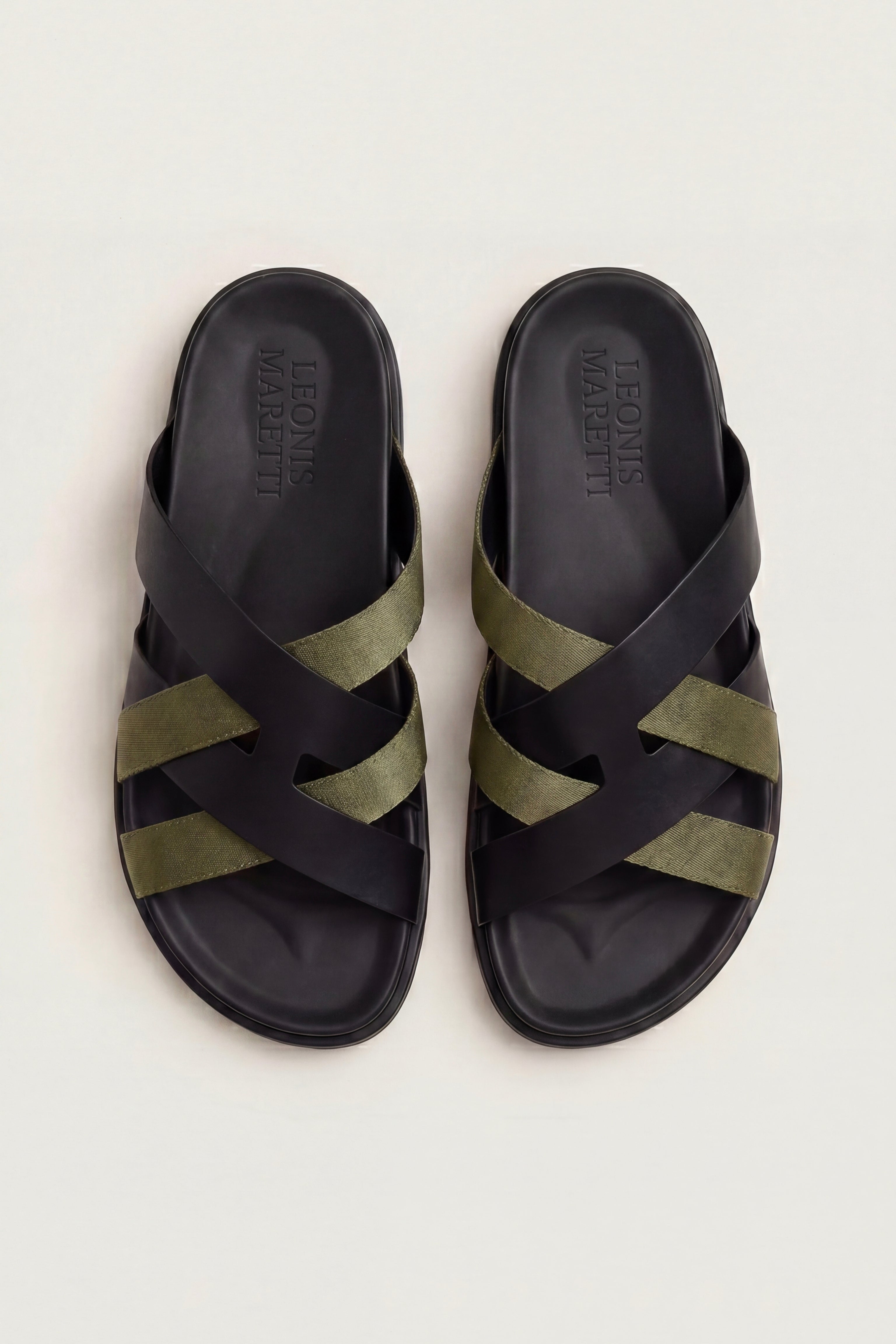 Bellucio™ | Sandalo Tuscana Nero/Verde Oliva