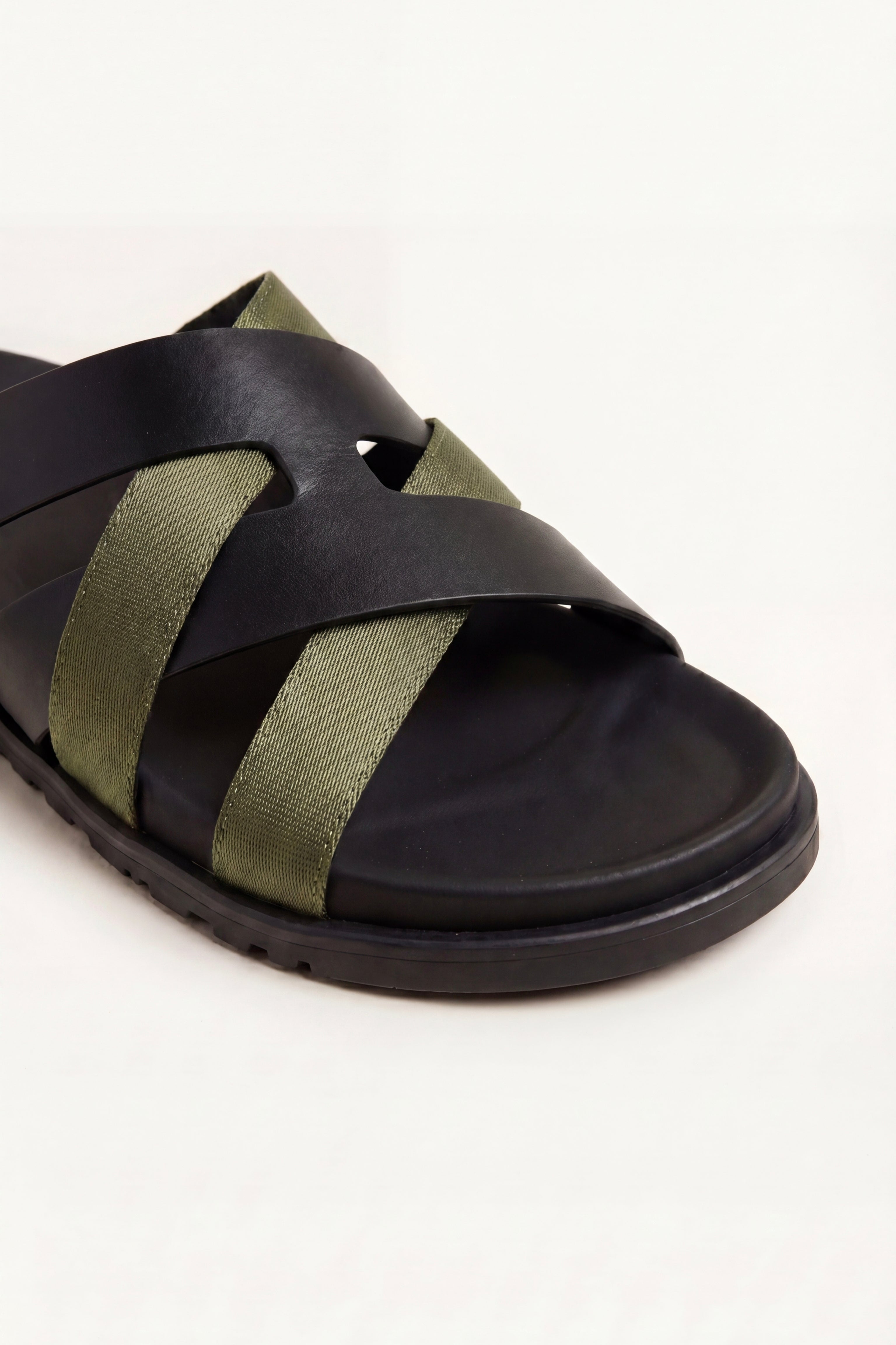 Bellucio™ | Sandalo Tuscana Nero/Verde Oliva