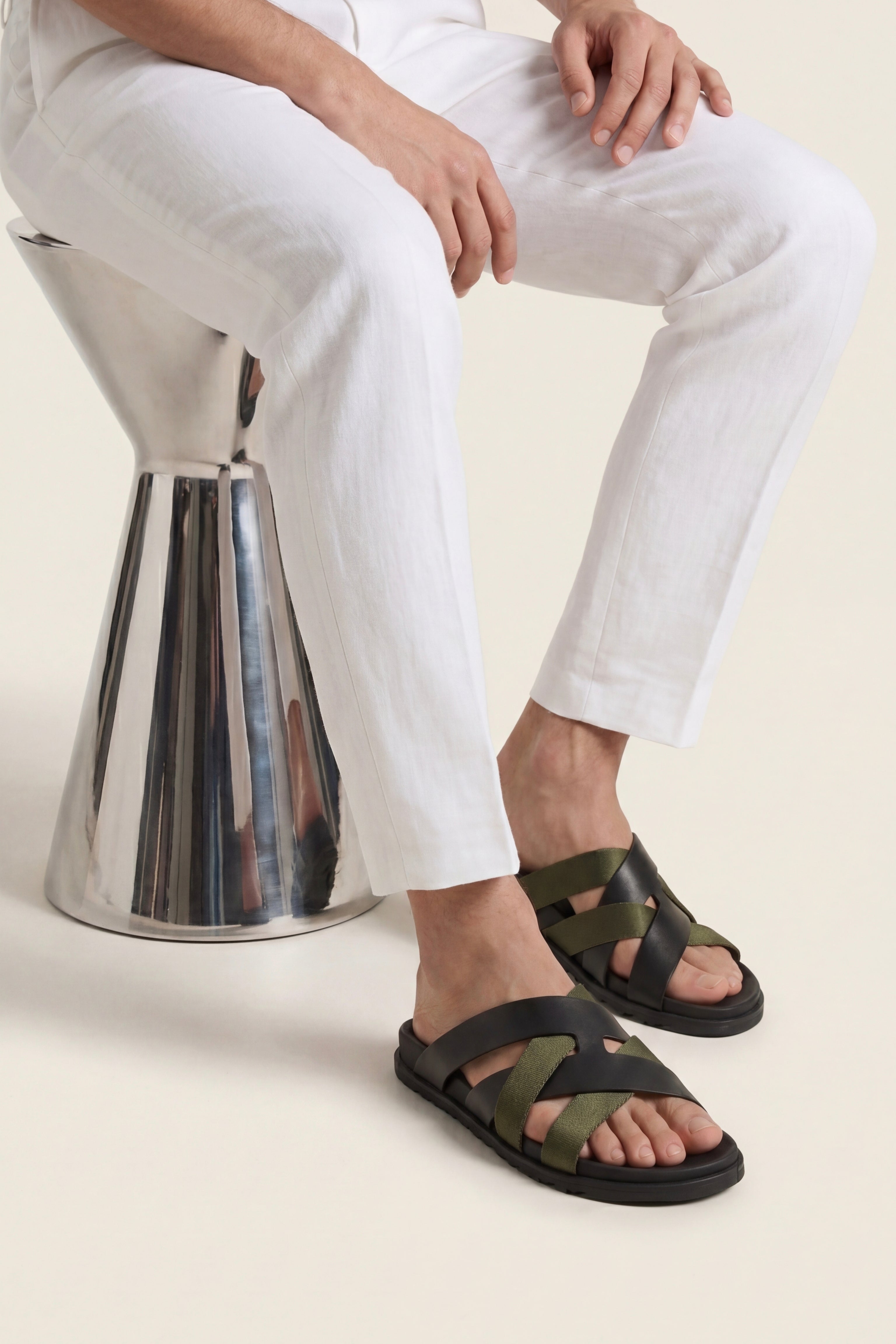 Bellucio™ | Sandalo Tuscana Nero/Verde Oliva