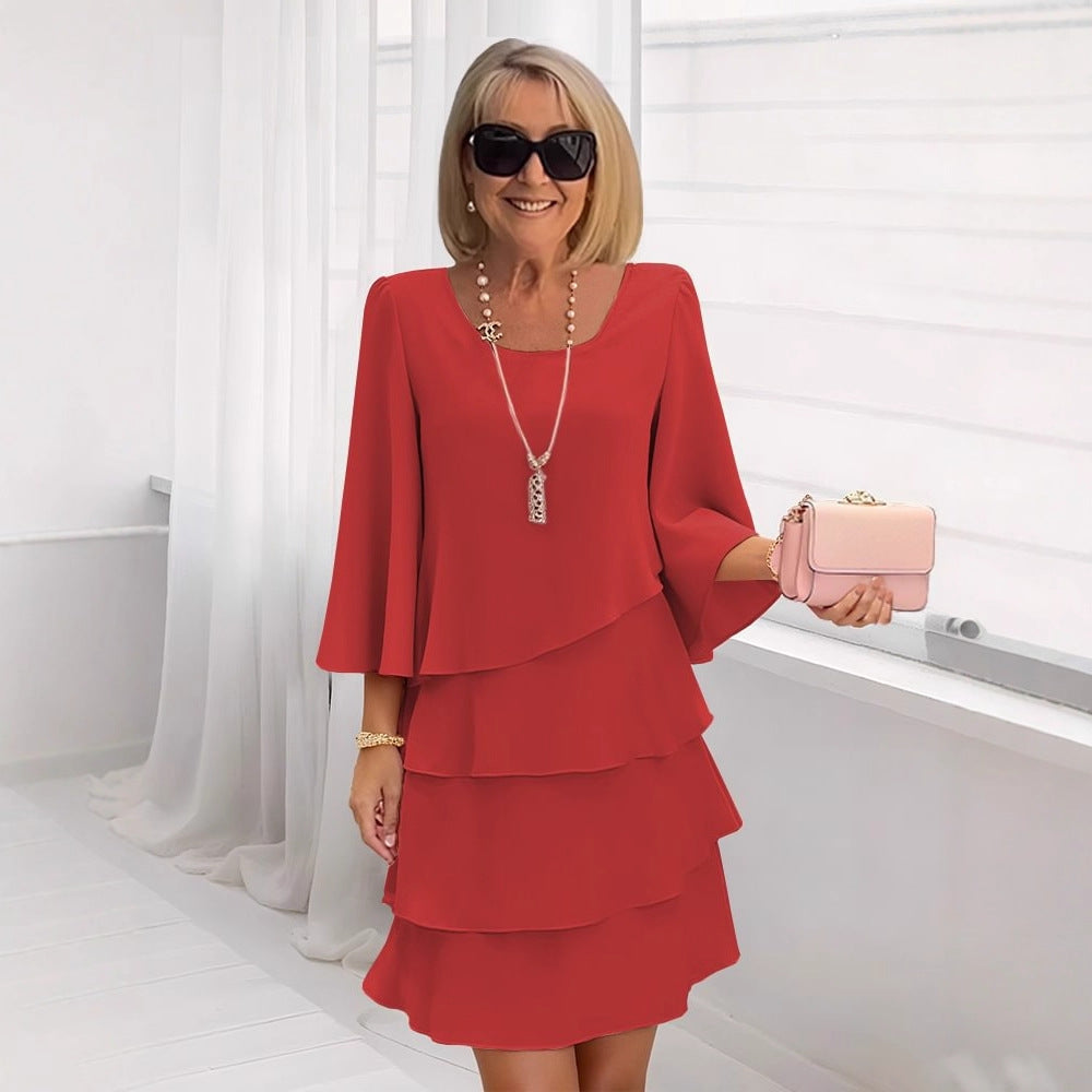 Bellucio™ | Elegante vestito midi con volant