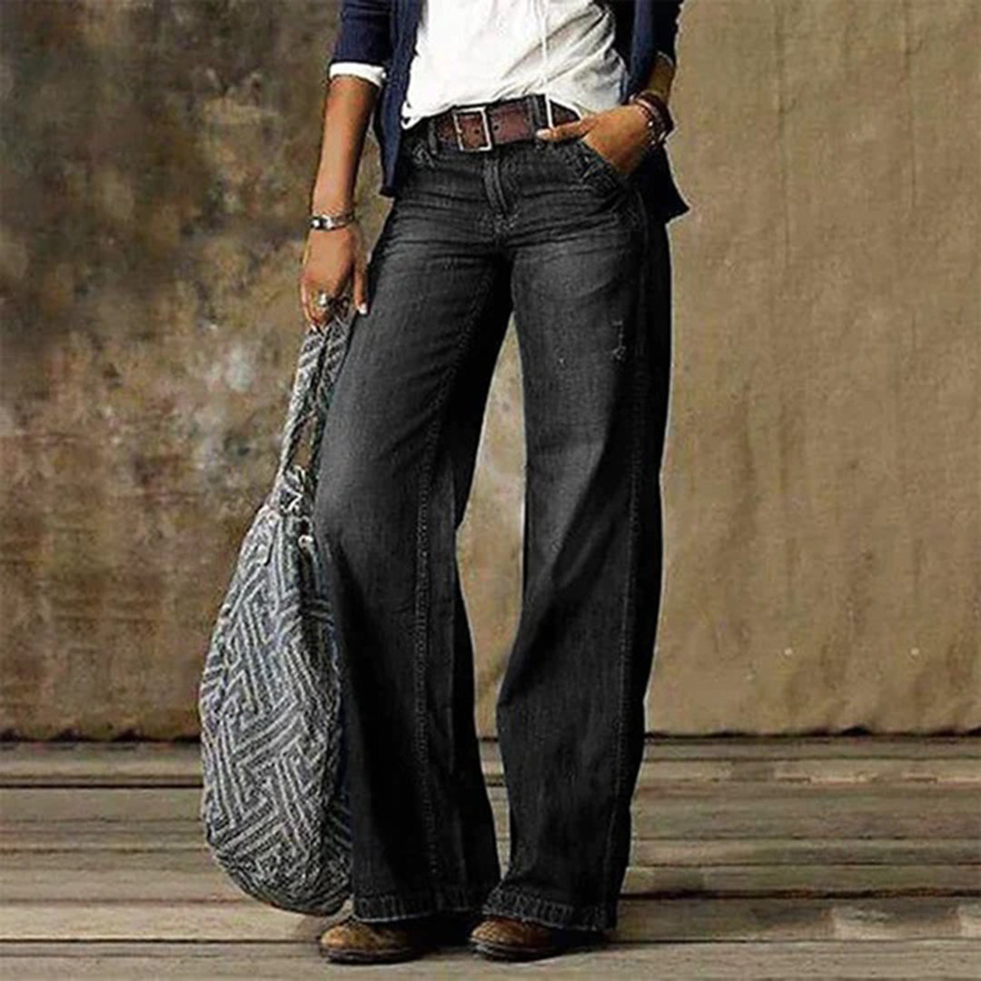 Loreth - Pantaloni di tessuto femminili con gamba ampia