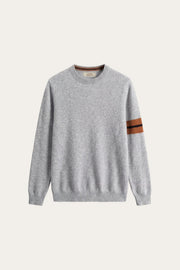 Bellucio™ | Maglione in Cashmere a Collo Giro Light Grey