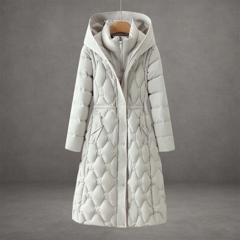 Anna | Cappotto Lungo Imbottito con Cappuccio