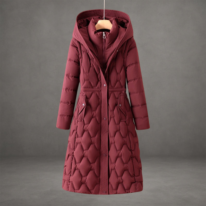 Anna | Cappotto Lungo Imbottito con Cappuccio