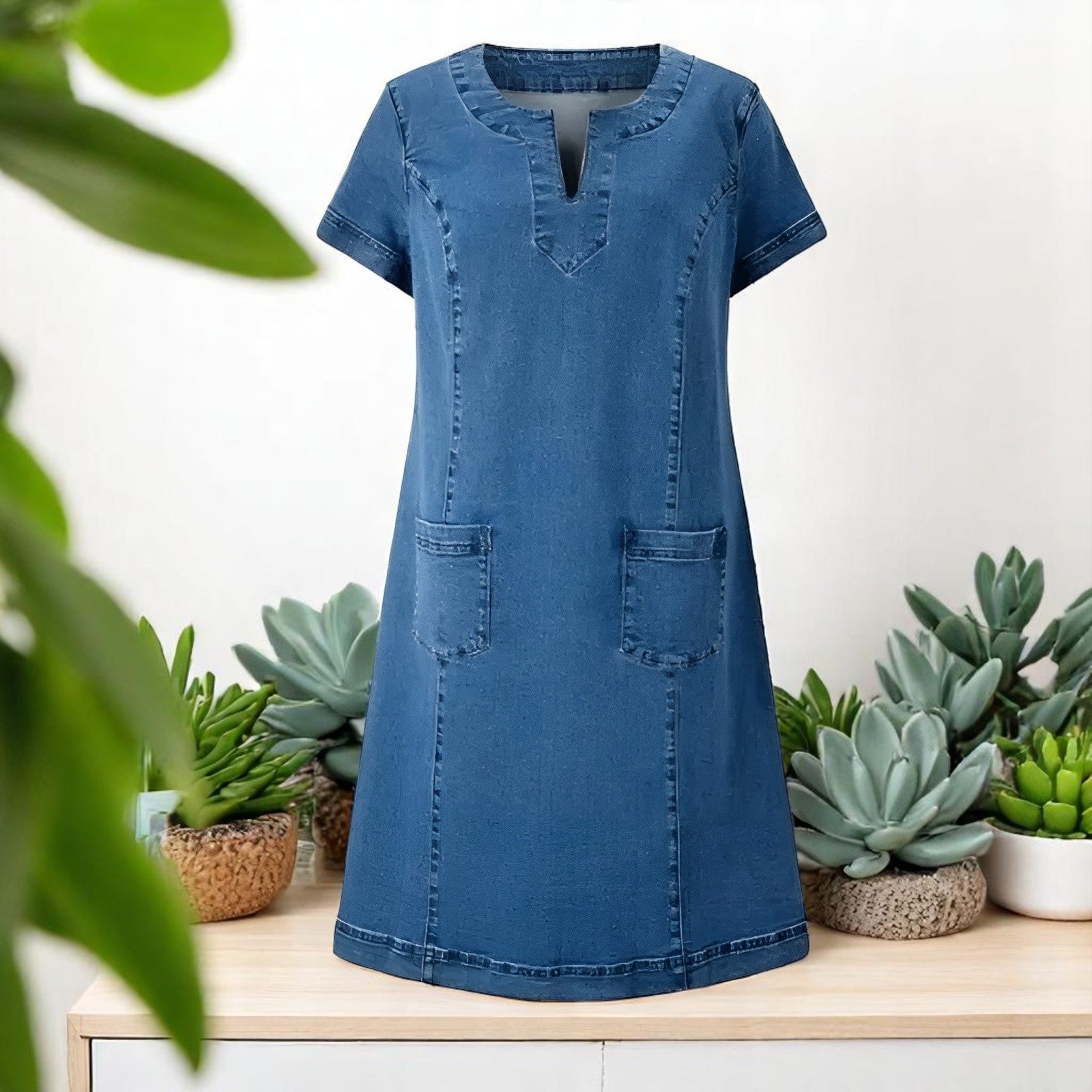Bellucio™ | Abito in Denim Morbido con Tasche Frontali