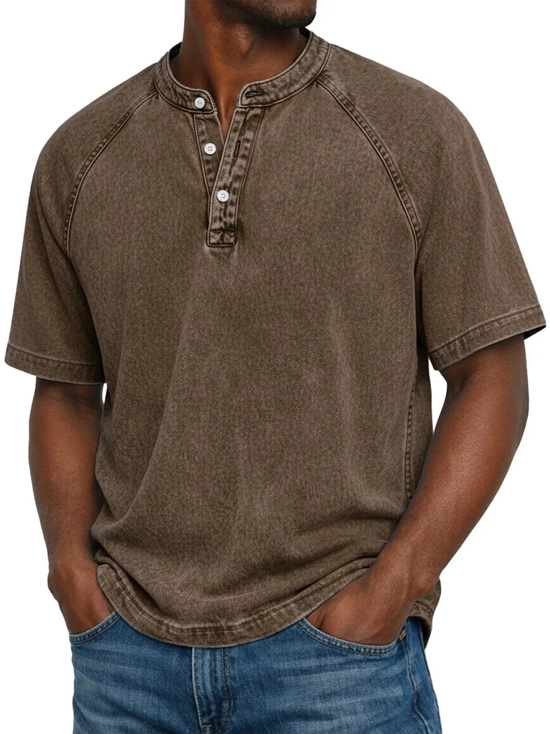 Bellucio™ | Varel Camicia vintage da uomo con bottoni