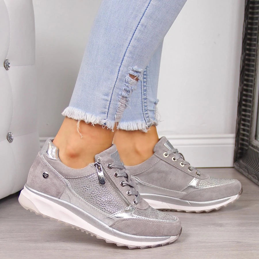 Pipyr - Scarpe da ginnastica ortopediche con zip donna