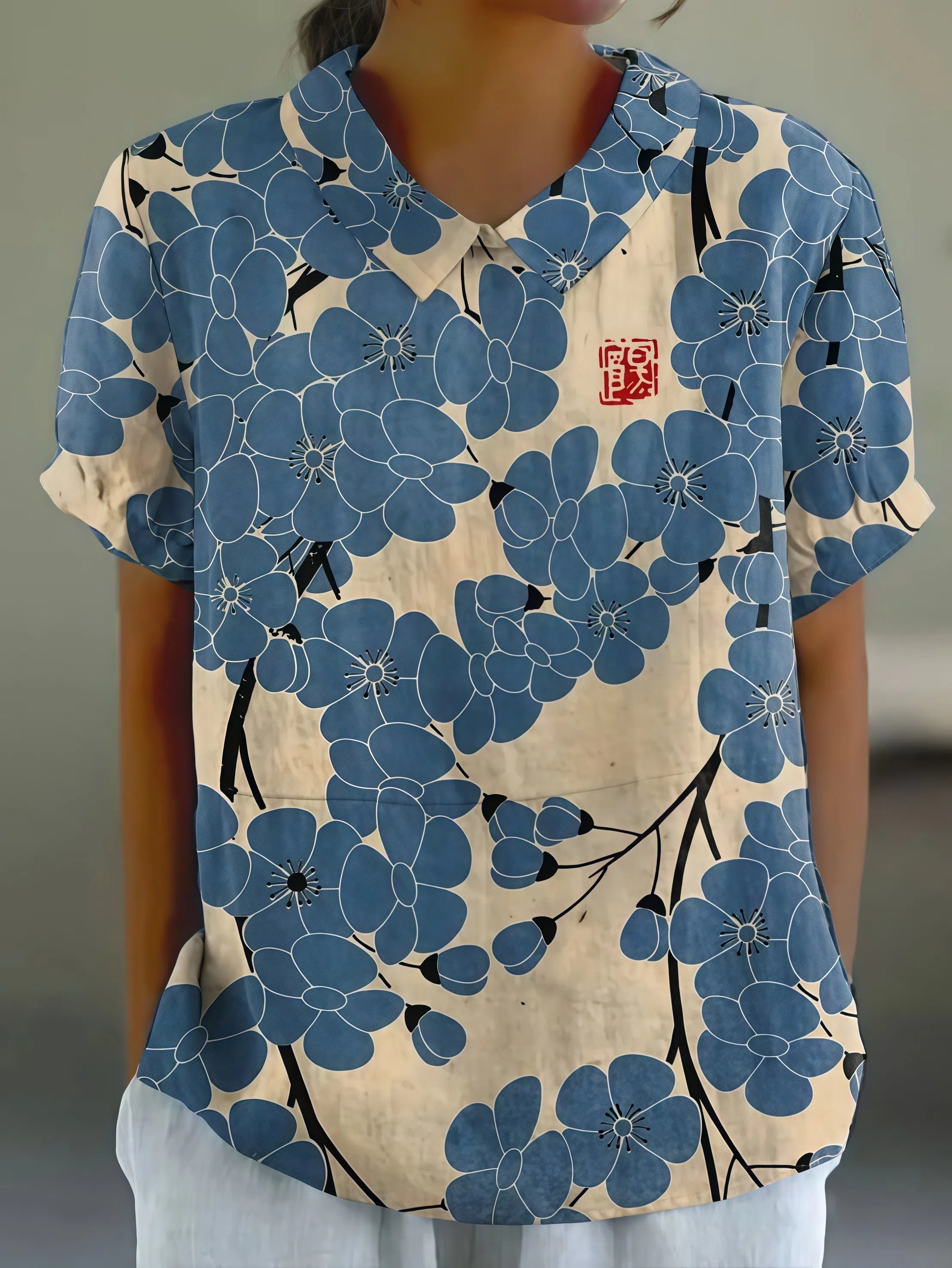 Alejandra - Camicia casual con motivo floreale