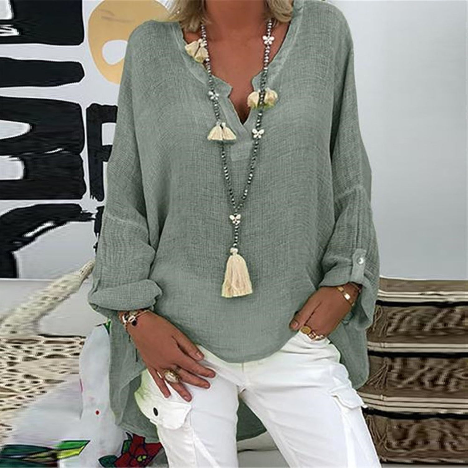 Mia – Elegante Blusa di Lino