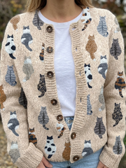 Bellucio | Cardigan con Stampa di Gatti