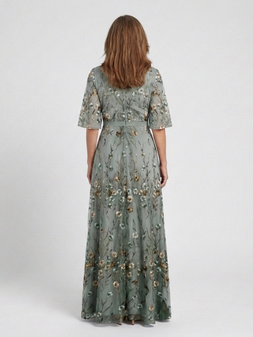 Bellucio™ | Vestito lungo di fiori con scollo a V